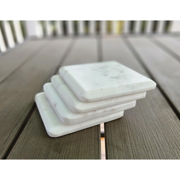 Marble Coasters 4 pieces coasters set for housewarming gift stone coasters - Picture 7 of 10